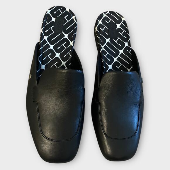 Ugg Janaya Mule Black Leather US 10 Slip On Loafer Flats Old Money Preppy Luxury - Picture 7 of 15